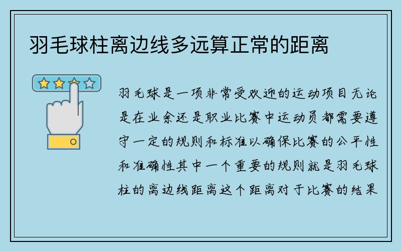 羽毛球柱离边线多远算正常的距离