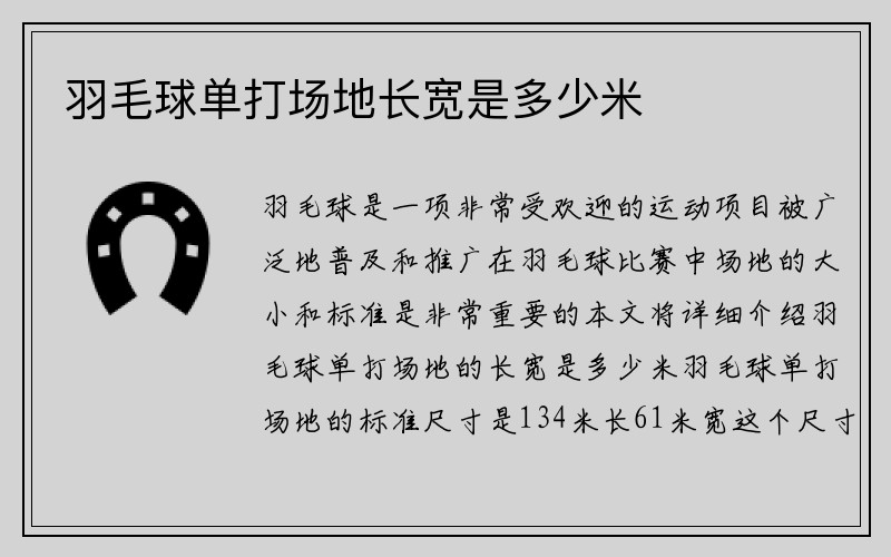 羽毛球单打场地长宽是多少米